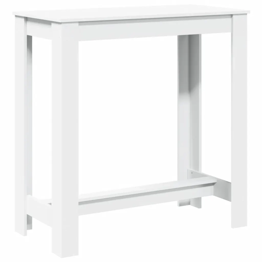 Tavolo da Bar Bianco 102x50x103,5 cm in Legno Multistrato