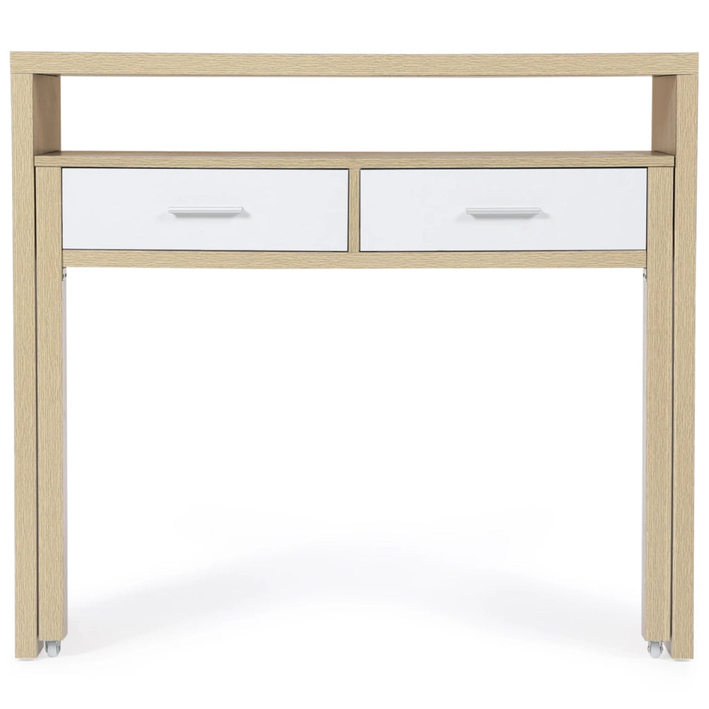IDMarket - Scrivania allungabile MAX in faggio e bianco