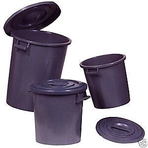 Bidone contenitore immondizia con coperchio multiuso nero 100 litri