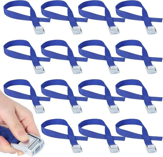 Cinture di sicurezza con rattrappante 5 metri - 15 pezzi - rattrappante regolabile - trasportatore di moto auto bicicletta Cinture di sicurezza con rattrappante
