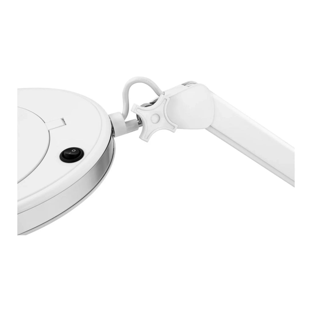 Lampada d'ingrandimento da 10 watt con base bianca con rotelle 14_0002208