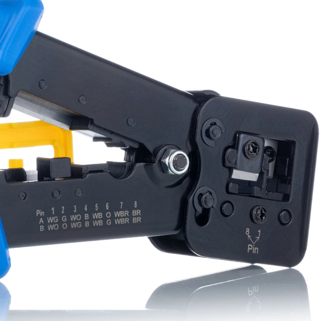 Zaciskatrice Passante per RJ45/RJ12/RJ11 – Rosfix | Design Ergonomico, Materiale ABS, Lunghezza 240 mm