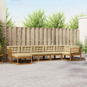 Set di divani da esterno con cuscino 7 pcs Naturale e Beige 3367881