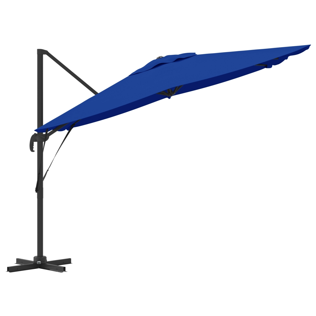 Ombrello da Patio Blu Azzurro Alluminio, Poliestere 3m