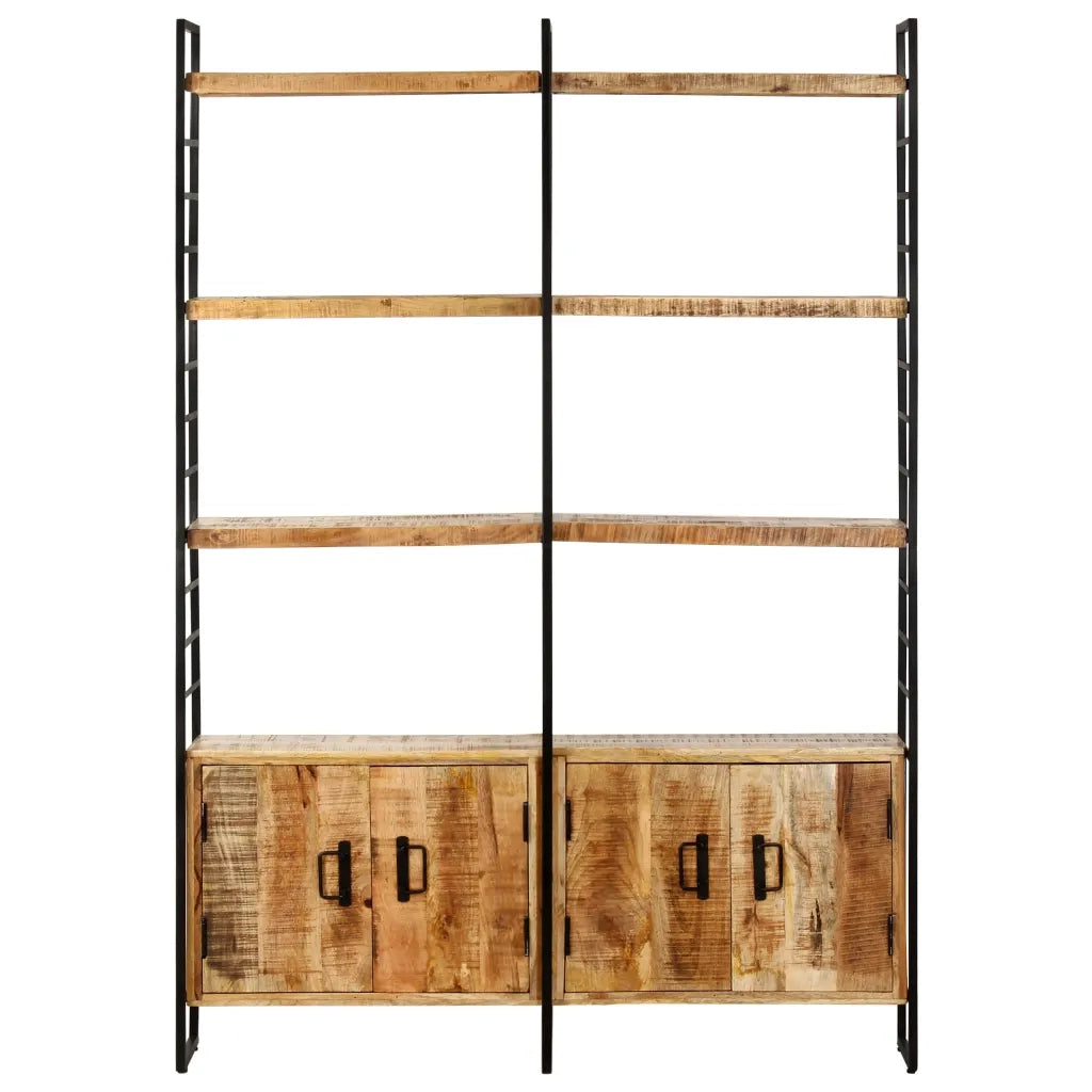 Libreria a 4 Livelli Legno di Mango Grezzo 124x30x180 cm