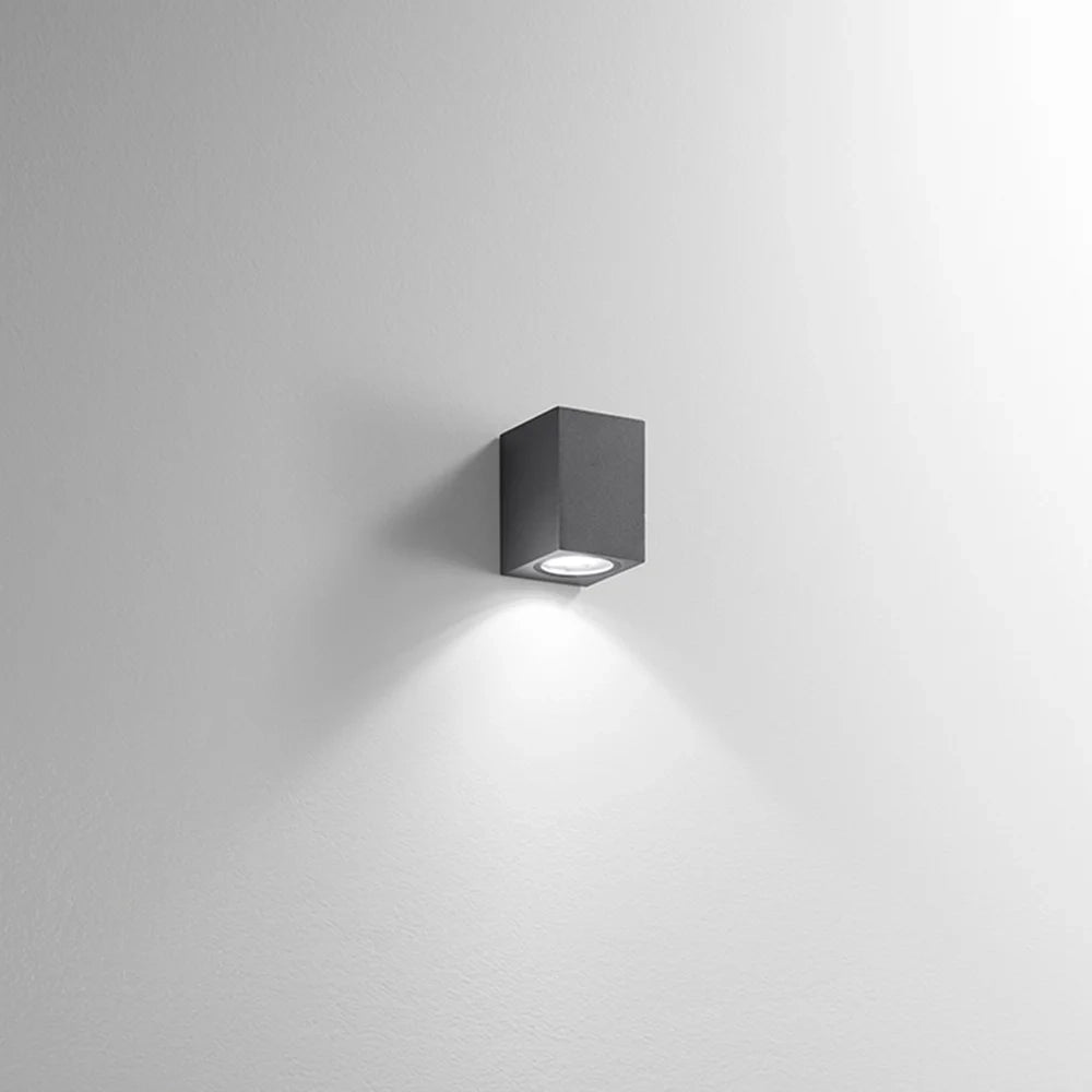 Applique Da Esterno Moderna Monolite Alluminio Grigio Grafite 1 Luce Gu10