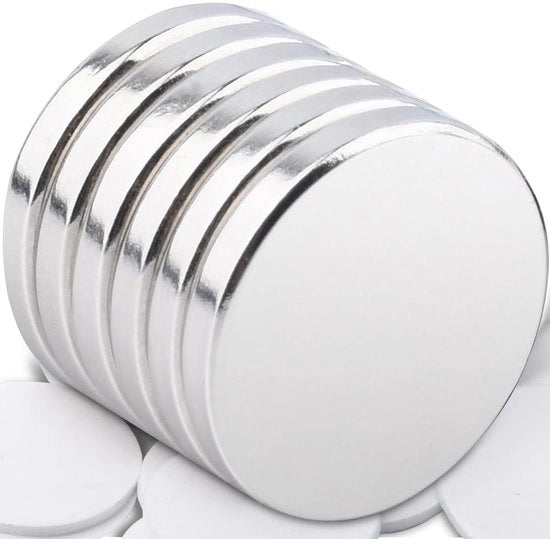 Magnetici forti da 20x3mm, 6 pezzi Magnetici Neodymium Extra Forti Magnetici per Cartellone Magnetico, Piccolo Magnetico Ronde Magnetico per Cartellone Magnetico per Frigorifero Prikbord per Ufficio
