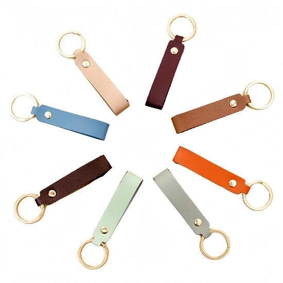 Impugnature in pelle, 8 pezzi con anelli supplementari per chiavi piccole