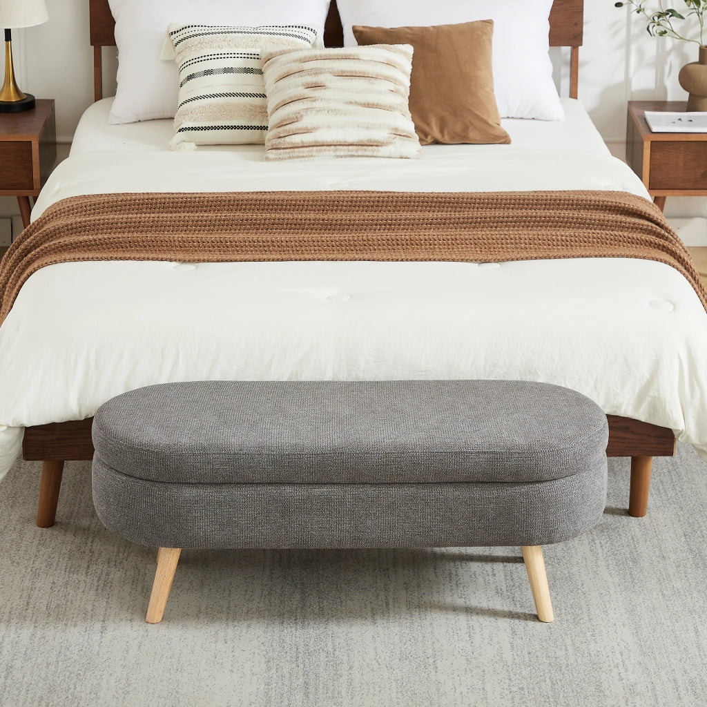 PANCA Contenitore 110 cm Chenille Grigio