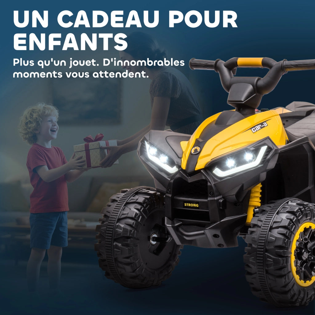 Auto Elettrica per Bambini 12V ¨C zephmum ¨C Giallo, LED