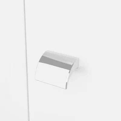 Mobile bagno a terra 85 cm Creta bianco lucido con lavabo e specchio con pensile