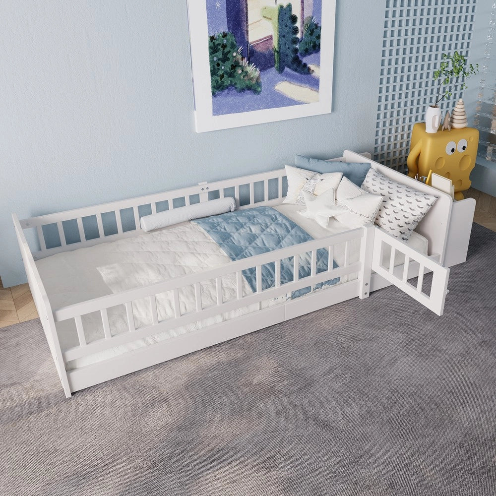 Letto Singolo per Bambini in Legno di Pino ¨C MINIMAL ¨C Bianco 90x200 senza materasso