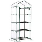 Serra in alluminio per pomodori con 4 ripiani, telaio freddo di colore verde, 70x50x160 cm