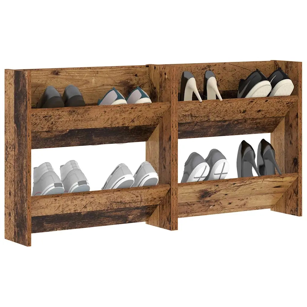 Mobile per scarpe 2 pz-Set di 2 Scarpiera Legno vecchio 60 x 18 x 60 cm