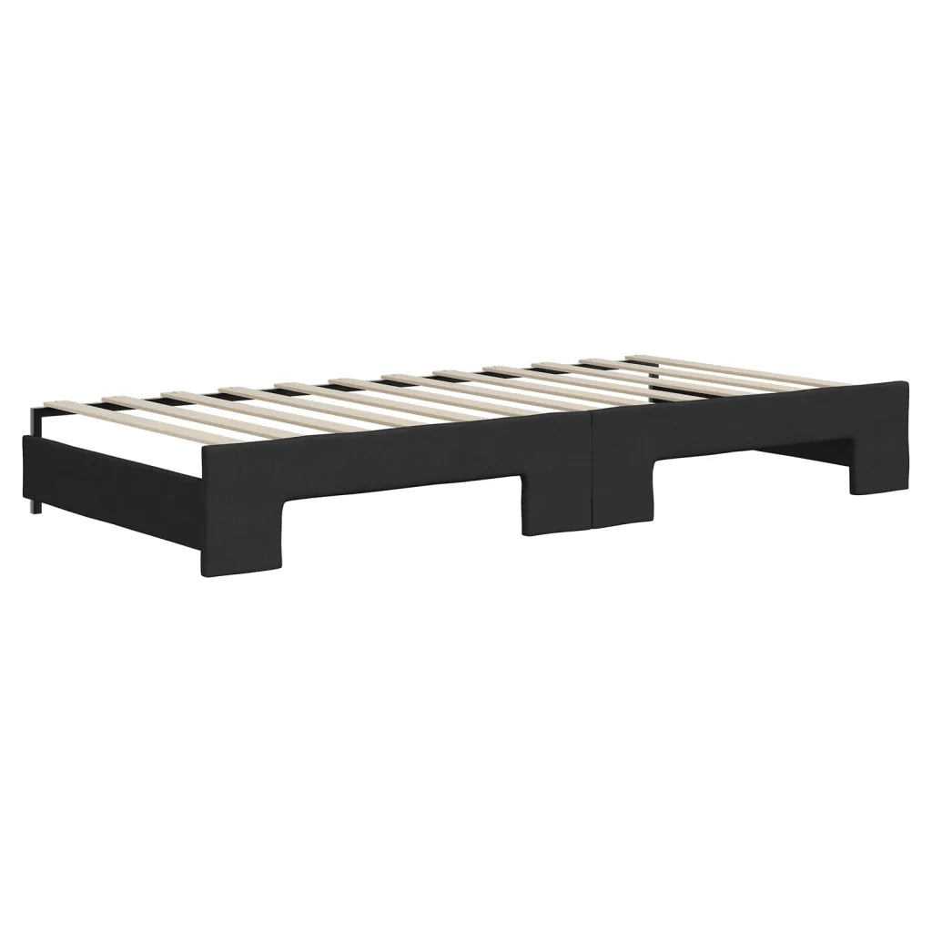Divano Letto Estraibile con Materassi Nero 90x200 cm in Tessuto 3197446