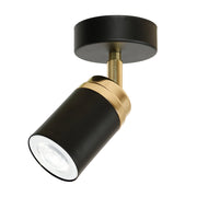 Faretto parete/soffitto orientabile nero oro GU10 Reno