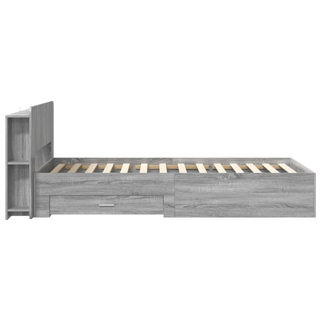 Telaio del letto con storage Sonoma grigio 80 x 200 cm