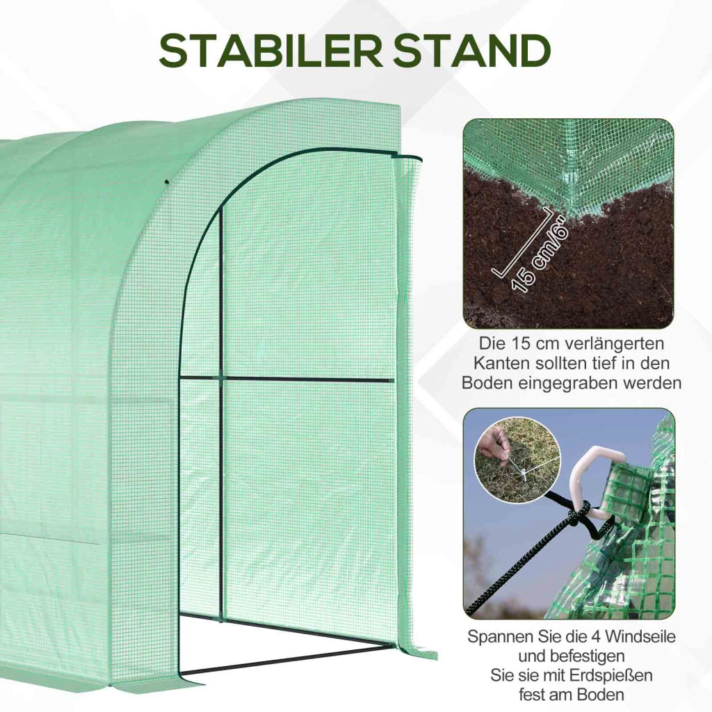 SERRA DA GIARDINO 300x150x213 cm Plastica Verde con Ripiani