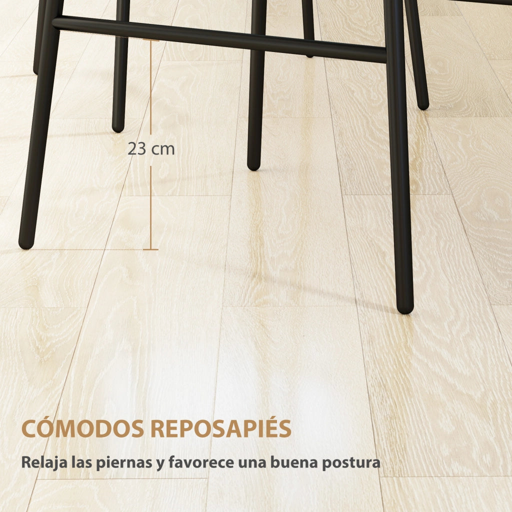 Sgabelli da Bar con Schienale e Seduta in Rattan ¨C zephmum ¨C Marrone