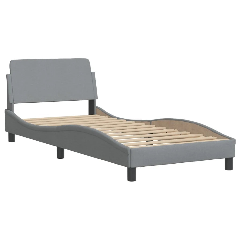 Letto con Materasso Hvar Grigio Chiaro 90x200 cm in Tessuto 3208506