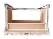 Carrello porta stoffe classico barocco legno grezzo 114x56x78 - Mobili 2G