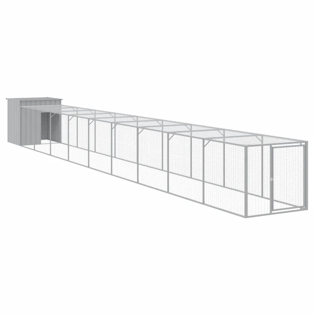 Pollaio Area Corsa Grigio Chiaro 110x1017x110cm Acciaio Zincato 3189097