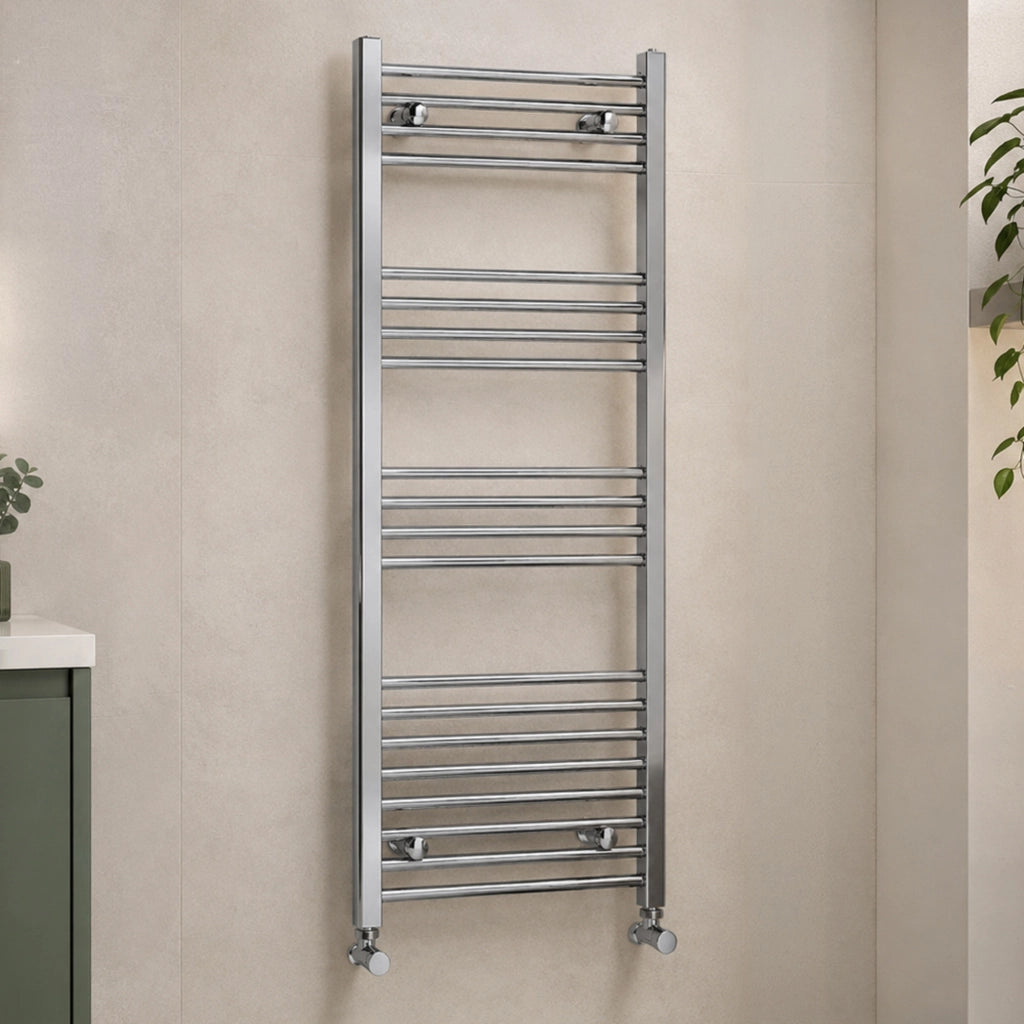 Termoarredo bagno H 112 x L 55 cm in acciaio cromo
