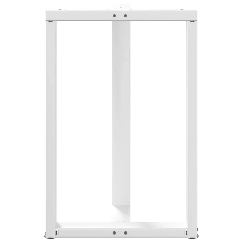 Set di 2 gambe regolabili per tavolo da bar a forma di T 60 x 35 x 90 cm design moderno acciaio bianco 02_0057346