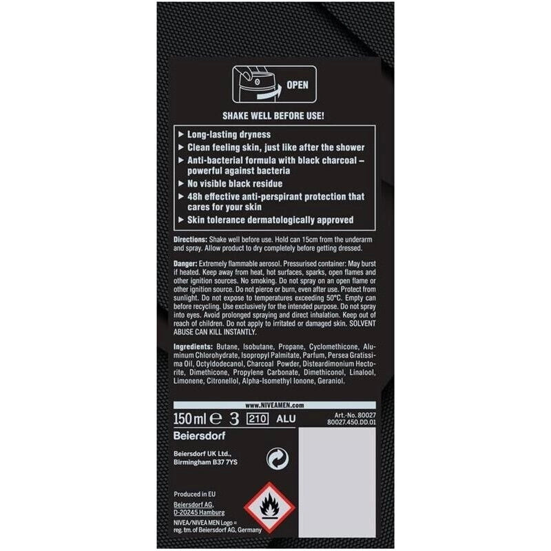 NIVEA SET 6 PZ DEODORANTE SPRAY 150ML MEN SUPERBLACK
