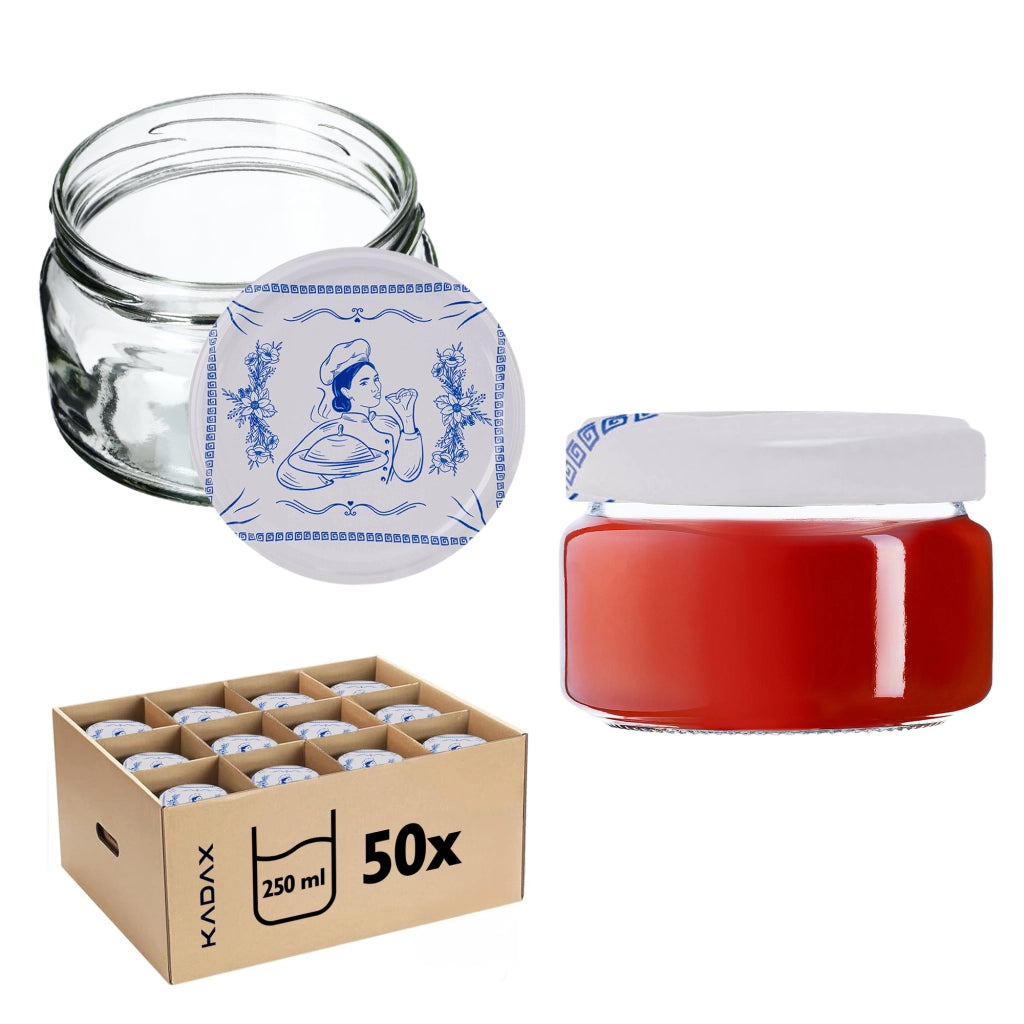 Barattoli per conserve KADAX Denia 250 ml 50 pezzi 82 mm + coperchio "Kucharka"