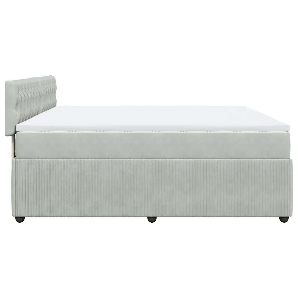 Giroletto a Molle con Materasso Grigio Chiaro 200x200cm Velluto 3290136