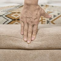 Panca Fondo Letto Imbottita con Vano Contenitore 110x40x43 cm Beige