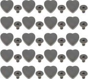 Set di viti a gancio a forma di cuore - 20 set - 14 x 14 mm - Viti per pelle - Materiale di lega duratura - Ideali per il lavoro con la pelle