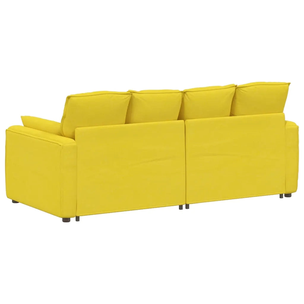 Divano Modulare con Cuscini-Sofa Modulare-Divanetto Giallo Chiaro