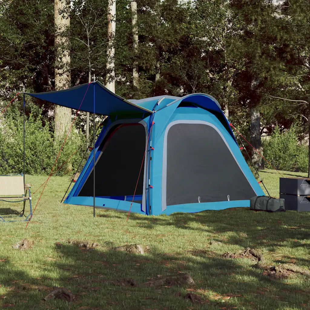 Tenda Campeggio 4 Persone Blu Rilascio Rapido Impermeabile 94357