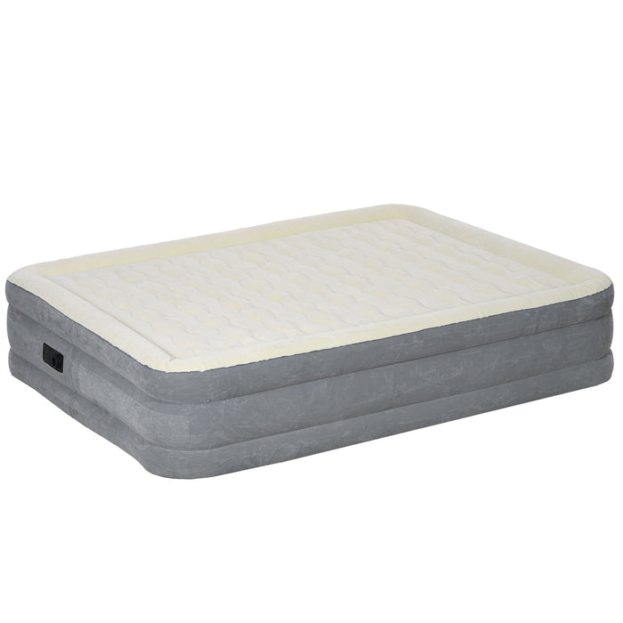 Materasso Gonfiabile Singolo con Pompa di Gonfiaggio Inclusa e Borsa 92x203x46 cm Beige