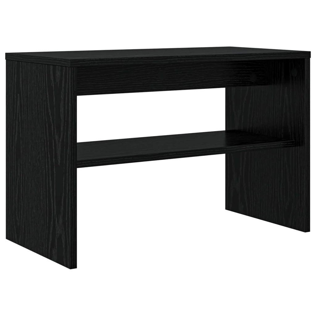 Mobile TV rettangolare moderno con eleganti ripiani soggiorno 60 x 30 x 40 cm in legno di truciolato di rovere nero 02_0058362