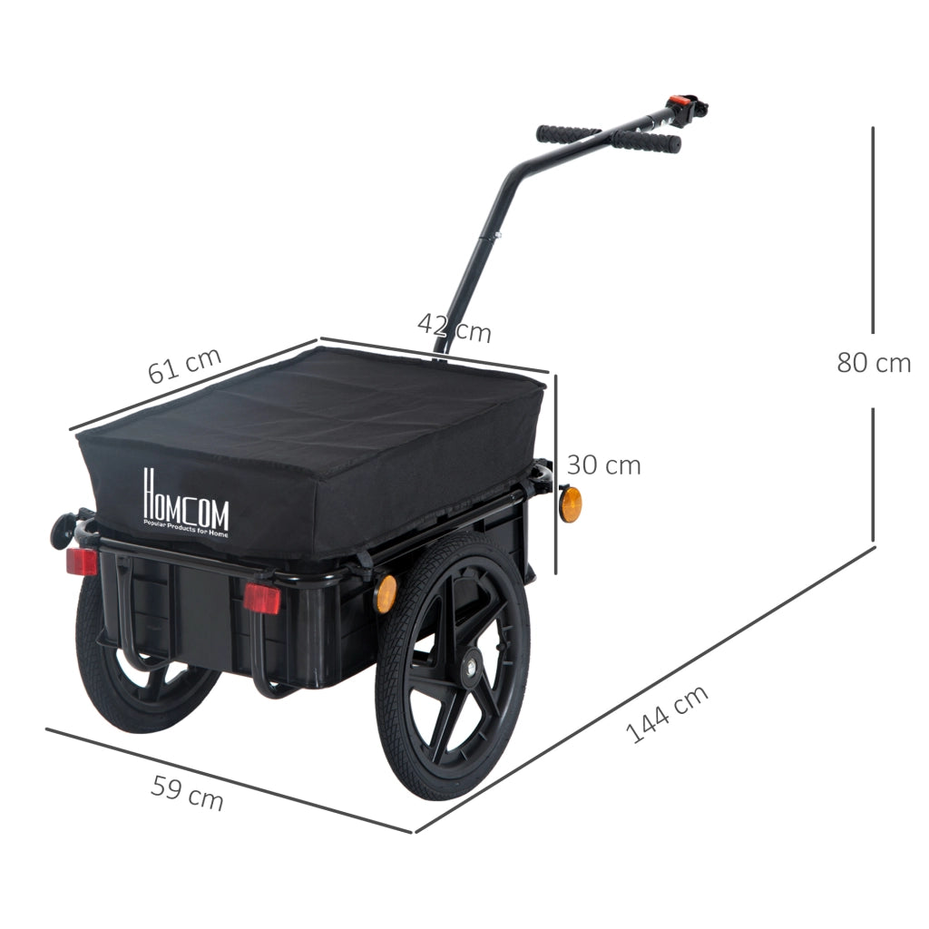 Rimorchio per Bicicletta ¨C Zephmum ¨C 144x59x80 cm Acciaio Nero