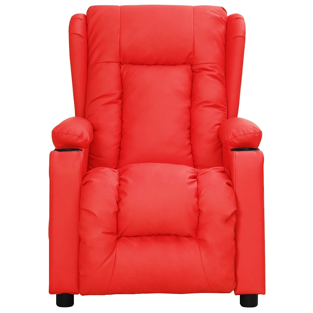 Poltrona Massaggio Elettrica Rosso Similpelle 3098813