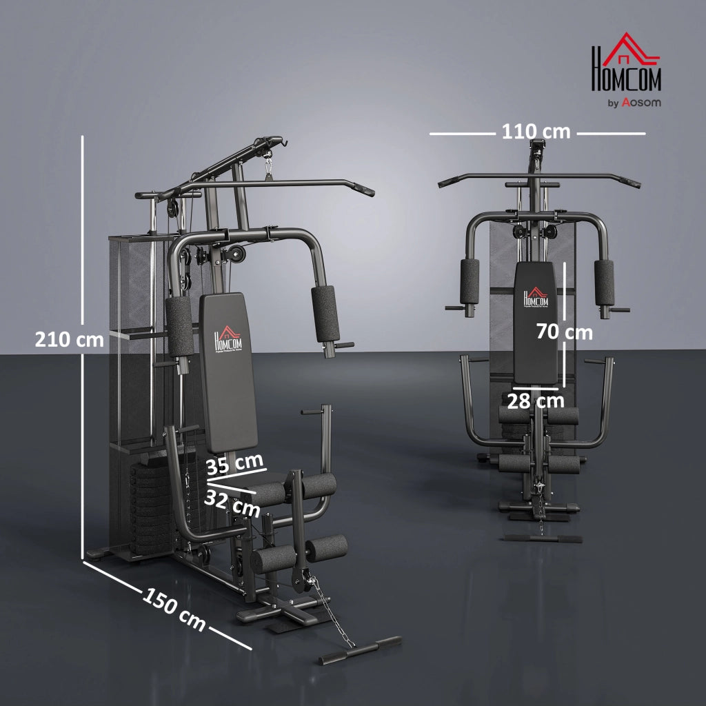 Attrezzo Palestra Multifunzione ¨C zephmum ¨C Nero Acciaio 150x110x210cm