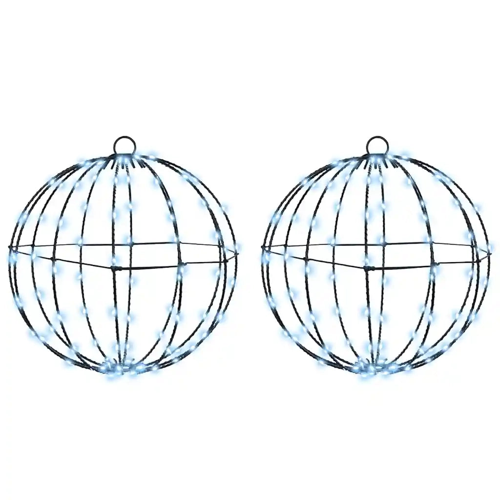 Palla 2 pcs Bianco freddo 31,5 x 31,5 x 32 cm Metallo 42019117