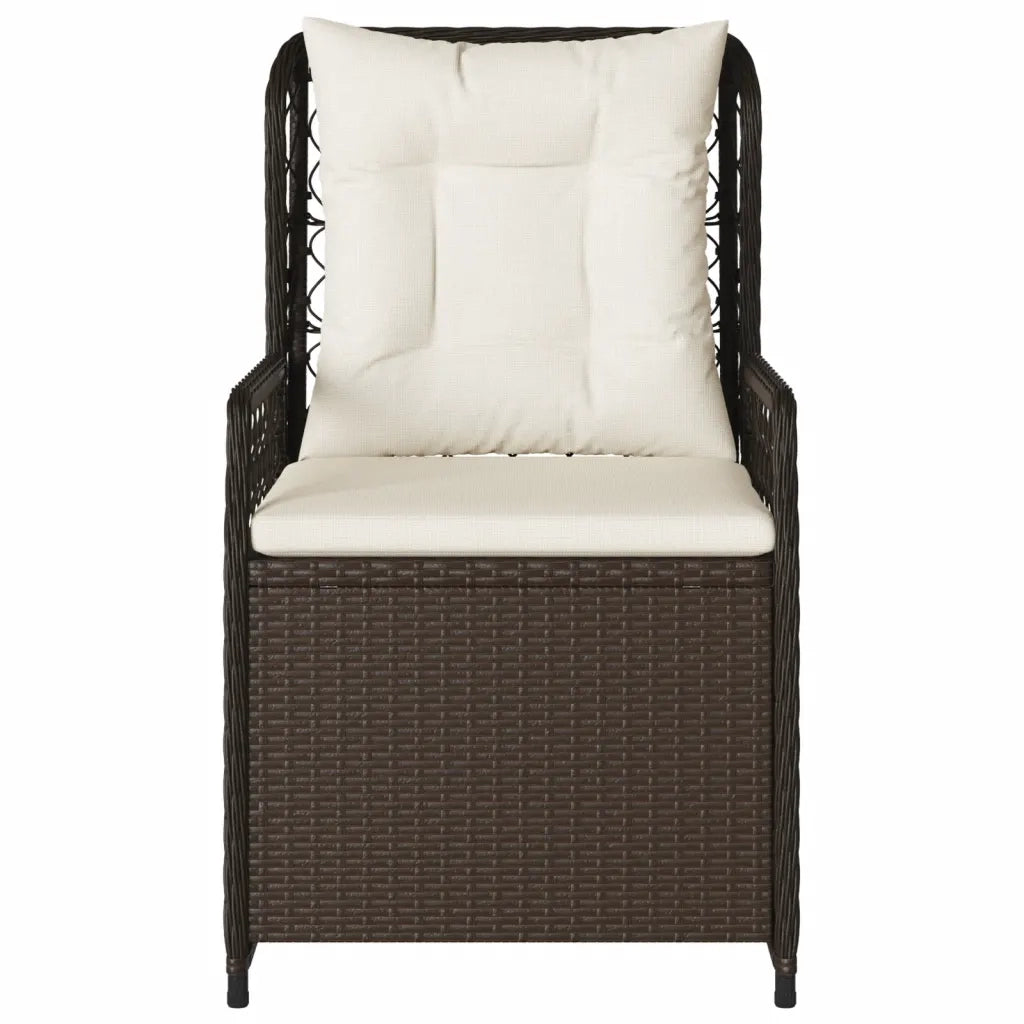 Sedie da Giardino Reclinabili 2 pz | Sedie da Esterno Marrone in Polyrattan