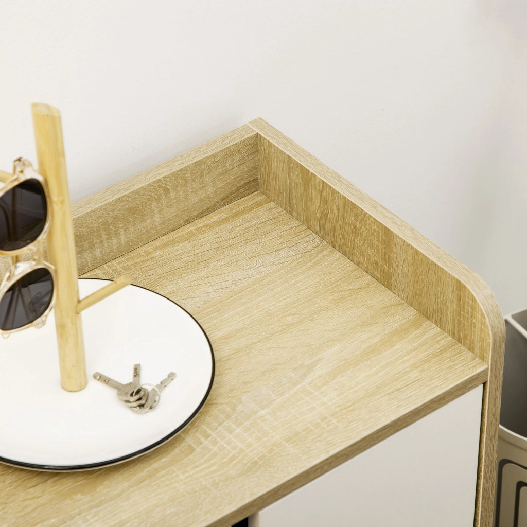 Scarpiera Moderna per Ingresso ¨C Zephmum ¨C Legno Multistrato Bianco e Naturale 80x30x80