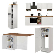 Cucinino Armend, Cucina Modulabile, Elettrodomestici non inclusi, Made in Italy, Bianco Lucido