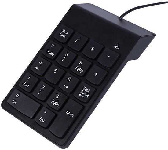Tastiera USB Numerica Mini - Design Leggero e Compattibile - Nero - Ideale per Fogli di Calcolo - Adatto per Laptop e PC -