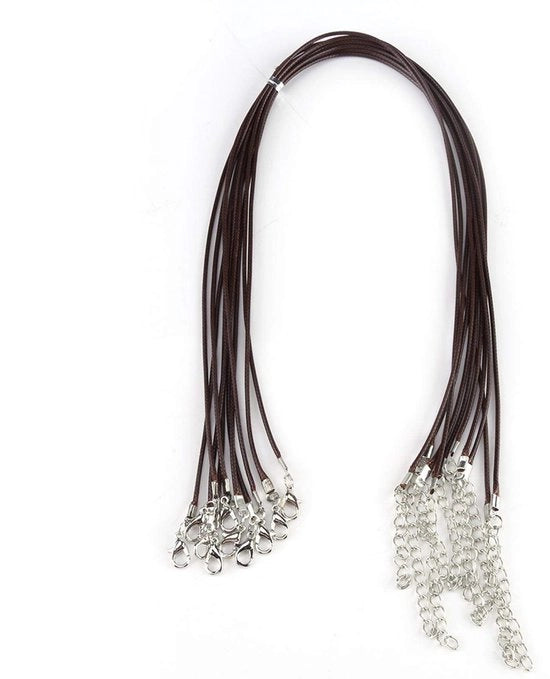 Collana per collo 45 cm - 10 pezzi - Tappo di cera - Fermo di granchio con dito - Regolabile - Leggero e duraturo - Accessorio da gioiello