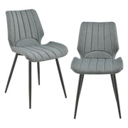 [en.casa] Sedia per Sala da Pranzo Pohorje 77 x 57,5 x 46 cm Set di 2 Tessuto Imbottito Grigio Scuro