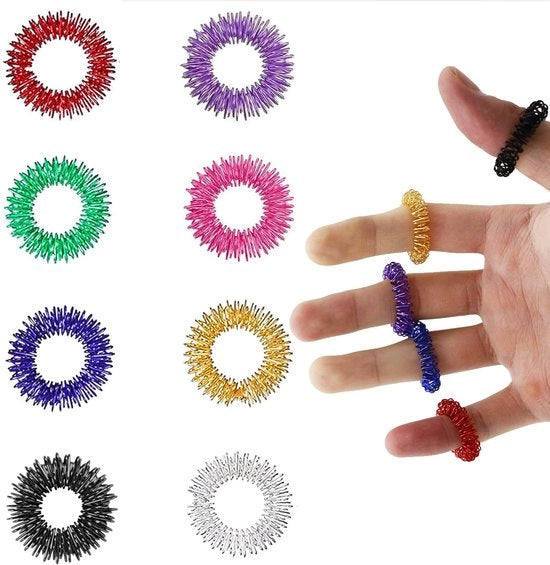 Set di Massaggi con 8 Acupressori - Rilassamento per le Mani - Riduzione dello Stress - Miglioramento del Flusso Sanguigno - Inox