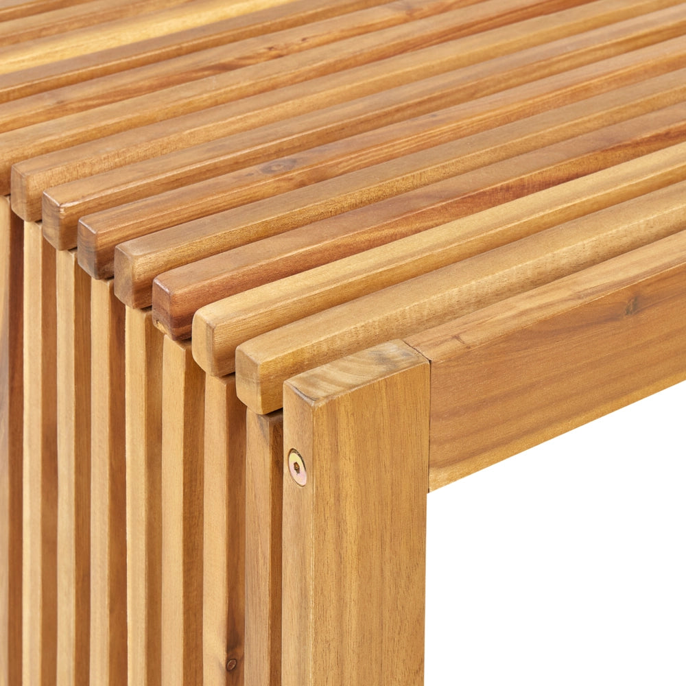 Set da pranzo da giardino 5 pezzi Tavolo rettangolare in legno massiccio di acacia 4 sgabelli Design rustico per interni esterni
