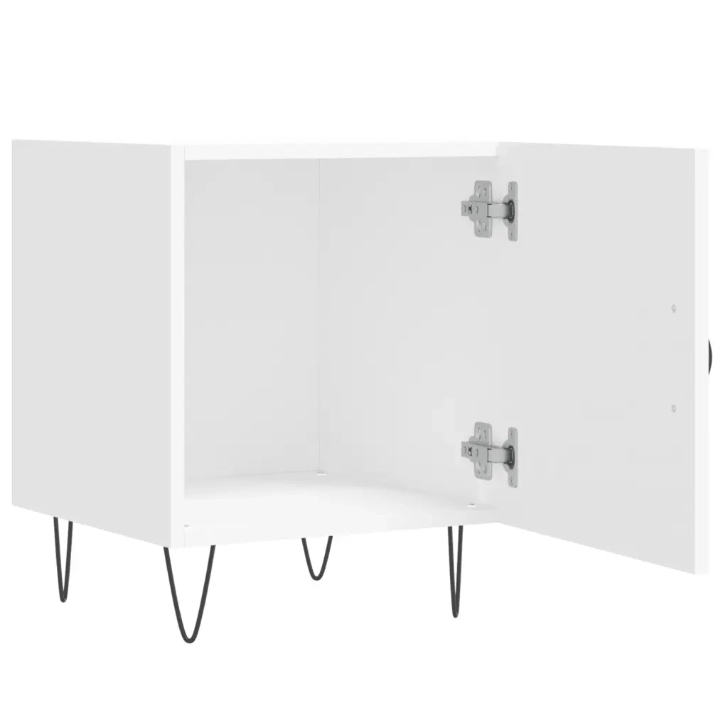 Comodino | Armadio da Notte | Mobiletto da notte Bianco 40x40x50 cm in Legno Multistrato